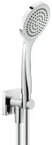 Gessi Rilievo Ensemble comprenant: sortie coudée murale, douchette anticalcaire et flexibles 1,50 m. chromé