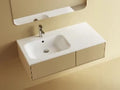 Procasa Klaire tablette en marbre artificiel avec 1 vasque à gauche 1000 x 460 mm - blanc brillant - robinetterie pré-percé