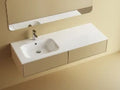 Procasa Klaire tablette en marbre artificiel avec 1 vasque à gauche 1400 x 460 mm - blanc brillant - robinetterie pré-percé