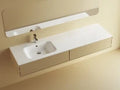 Procasa Klaire tablette en marbre artificiel avec 1 vasque à gauche 1600 x 460 mm - blanc mat - robinetterie pré-percé