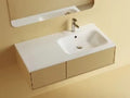 Procasa Klaire tablette en marbre artificiel avec 1 vasque à droîte 1000 x 460 mm - blanc mat - robinetterie pré-percé
