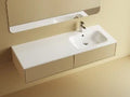 Procasa Klaire tablette en marbre artificiel avec 1 vasque à droîte 1400 x 460 mm - blanc brillant - robinetterie pré-percé