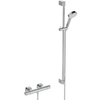 Ideal Standard CeraTherm T25 New Pack mitigeur thermostatique de douche - Chromé - set de douche 900 mm - Chromé - douchette 2jet 100 mm Chromé/blanc 8 l/min - IdealFlex 1/2 x 1750 mm