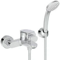Ideal Standard Ceralife O mitigeur de baignoire - Chromé - avec douchette set 1jet 80 mm - Idealflex 1/2 x 1500 mm