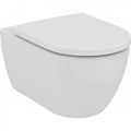Ideal Standard Ellisse WC suspendu PACK Rimless (WC suspendu avec siège de toilette à fermeture amortie) sans rebord de chasse d’eau - blanc - avec fixation cachée - kit de montage inclus