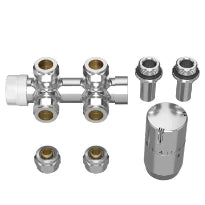 ProOne Radair bloc H thermostatisable équerre - 15 x 1/2" - chromé