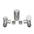 ProOne Radair set radiateur de raccordement 4 avec raccords équerres réglables et raccord de transition avec O-ring - chromé