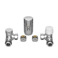 ProOne Radair set radiateur de raccordement 4 avec raccords équerres réglables et raccord de transition avec O-ring - chromé