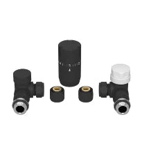 ProOne Radair set radiateur de raccordement 4 avec raccords équerres réglables et raccord de transition avec O-ring - noir mat
