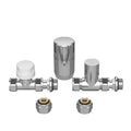 ProOne Radair set radiateur de raccordement 4 avec raccords droits réglables et raccord de transition avec O-ring - chromé