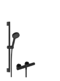 Hansgrohe Acitvera Select S système de douche apparent 95 mm 2jet EcoSmart avec thermostat Ecostat Fine et barre de douche 650 mm - Matt Black