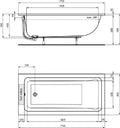 Ideal Standard La Dolce Vita baignoire acryl 1700 x 800 mm - blanc