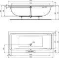 Ideal Standard La Dolce Vita baignoire acryl 1900 x 900 mm - blanc