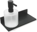 Hewi System 900Q étagère avec distributeur de savon récipient en verre 200 mm - noir mat
