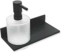 Hewi System 900Q étagère avec distributeur de savon récipient en verre 200 mm - noir mat