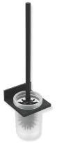 Hewi System 900Q set de brosses WC incrustation de verre - modèle mural - noir mat