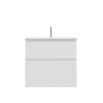 Procasa Klaire 65 - sous meuble lavabo avec 2 tirroirs 700 x 435 x 650 mm - découpe central - blanc
