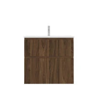 Procasa Klaire 65 - sous meuble lavabo avec 2 tirroirs 700 x 435 x 650 mm - découpe central - walnut