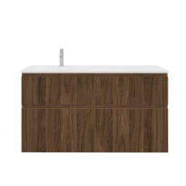 Procasa Klaire 65 - sous meuble lavabo avec 2 tirroirs 1200 x 435 x 650 mm - découpe gauche - walnut