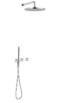 Procasa Vivo kit de finition pour thermostat de douche avec onduler & douchette & tête de douche 300 mm mural - chromé