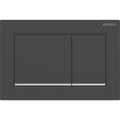 Plaque de déclenchement Geberit Omega30 pour rinçage à 2 volumes - noir mat laqué - revêtement facile à nettoyer - chromé brillant