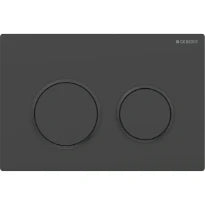 Plaque de déclenchement Geberit Omega20 pour rinçage à 2 volumes - noir mat laqué - revêtement facile à nettoyer - noire