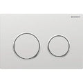Plaque de déclenchement Geberit Omega20 pour rinçage à 2 volumes - laqué chromé mat - revêtement facile à nettoyer - chromé brillant