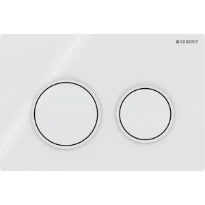 Plaque de déclenchement Geberit Omega20 pour rinçage à 2 volumes - blanc - blancs mats