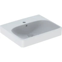 Geberit Smyle Square lave-mains 500 x 410 mm - blanc - avec trou de robinet - avec trop-plein