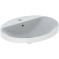 Geberit VariForm lavabo encastré ovale 600 x 480 mm - blanc - avec trou de robinet - avec trop-plein