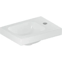 Geberit iCon Light lave-mains 380 x 280 mm - blanc - avec trou de robinet droite - sans trop-plein - espace de dépose à droite