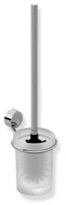 HEWI ensemble brosse wc ,rosace chromé, réservoir verre