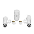 ProOne Radect set radiateur de raccordement 4 avec raccords équerres réglables et raccord de transition avec O-ring - blanc de signalisation RAL 9016
