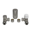 ProOne Radect set radiateur de raccordement 4 avec raccords équerres réglables et raccord de transition avec O-ring - mat brossé