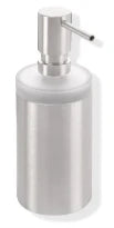 HEWI distr.d.savon (verre) av. support, acier inox. brossée