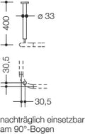 Hewi 801 supp. plafond ,A=400,ø33, BM214 blanc de sécurité