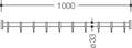 HEWI tringle à rideau ,ø33,L=1000, BA1.1, 10 anneau, blanc de sécurité