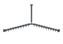 HEWI supp.fixé plafond ,A=500,BM214, edition mat, gris anthracite
