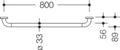 Hewi 801 barre de maintien ,A=800mm, BM211.2 blanc pur