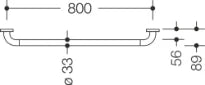 Hewi 801 barre de maintien ,A=800mm, BM211.2 blanc pur
