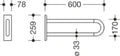 HEWI barre d`appui ,L=600mm blanc pur