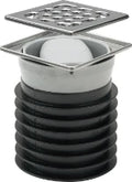 Viega Advantix insteekafvoer met RVS opzetrooster 100 x 100 mm draaibaar met lippendichting 100 mm (afvoer 0,45 l/s)