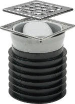 Viega Advantix insteekafvoer met RVS opzetrooster 100 x 100 mm draaibaar met lippendichting 100 mm (afvoer 0,45 l/s)