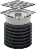 Viega Advantix insteekafvoer met RVS opzetrooster 100 x 100 mm draaibaar met lippendichting 100 mm (afvoer 0,70 l/s)