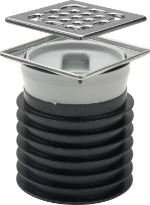 Viega Advantix insteekafvoer met RVS opzetrooster 100 x 100 mm draaibaar met lippendichting 100 mm (afvoer 0,70 l/s)