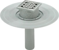 Viega Advantix terrasafvoer met RVS opzetrooster 100 x 100 mm draaibaar verticale afvoer 75 mm