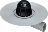 Viega Advantix terrasafvoer met bladvanger horizontale afvoer 75 mm
