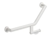 Hewi 900 L-barre de maintien coud. 135°,av.kit ult.,Ø32, ga., poudré, blanc mat
