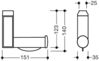 HEWI kit de montage ultérieur ,distri- buteur de papier plat, blanc pur