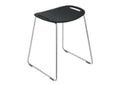HEWI tabouret av. barre de maintien, noir/chromé